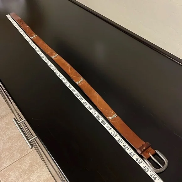 Cole Haan Vintage Golf Leather Belt, cognac color, size 36/40, unisex - Picture 3 of 11